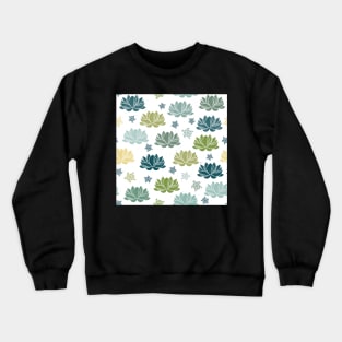 Lily pond and turtles on white Crewneck Sweatshirt